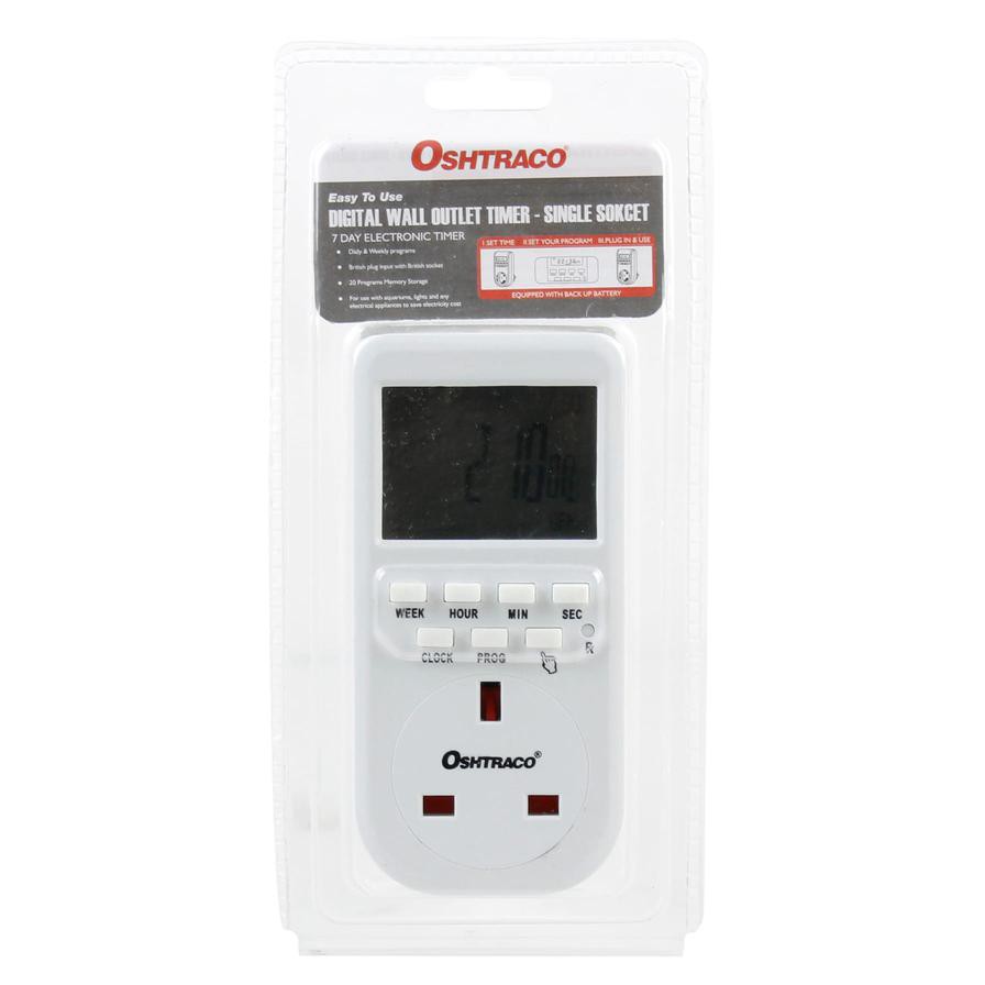 Oshtraco Single Socket Digital Wall Timer