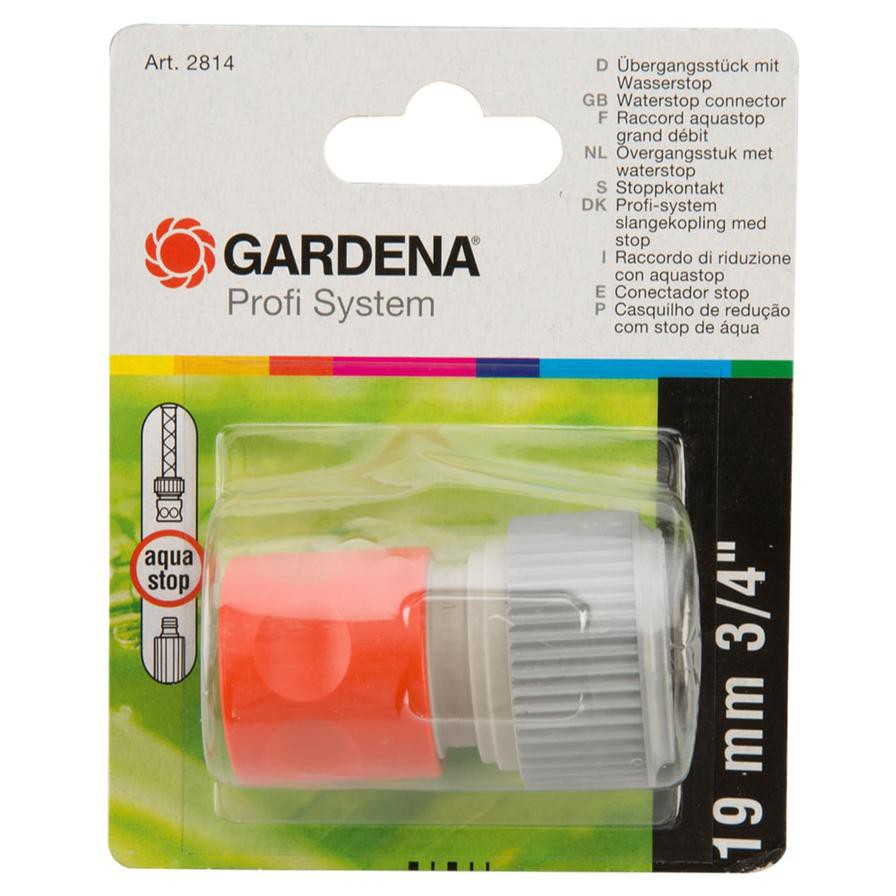 Gardena "Profi" Waterstop Connector (1.9 cm, Gray/Orange)