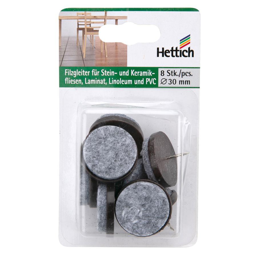 Hettich Felt Glides with Knock in Pin (3 cm, Pack of 8)