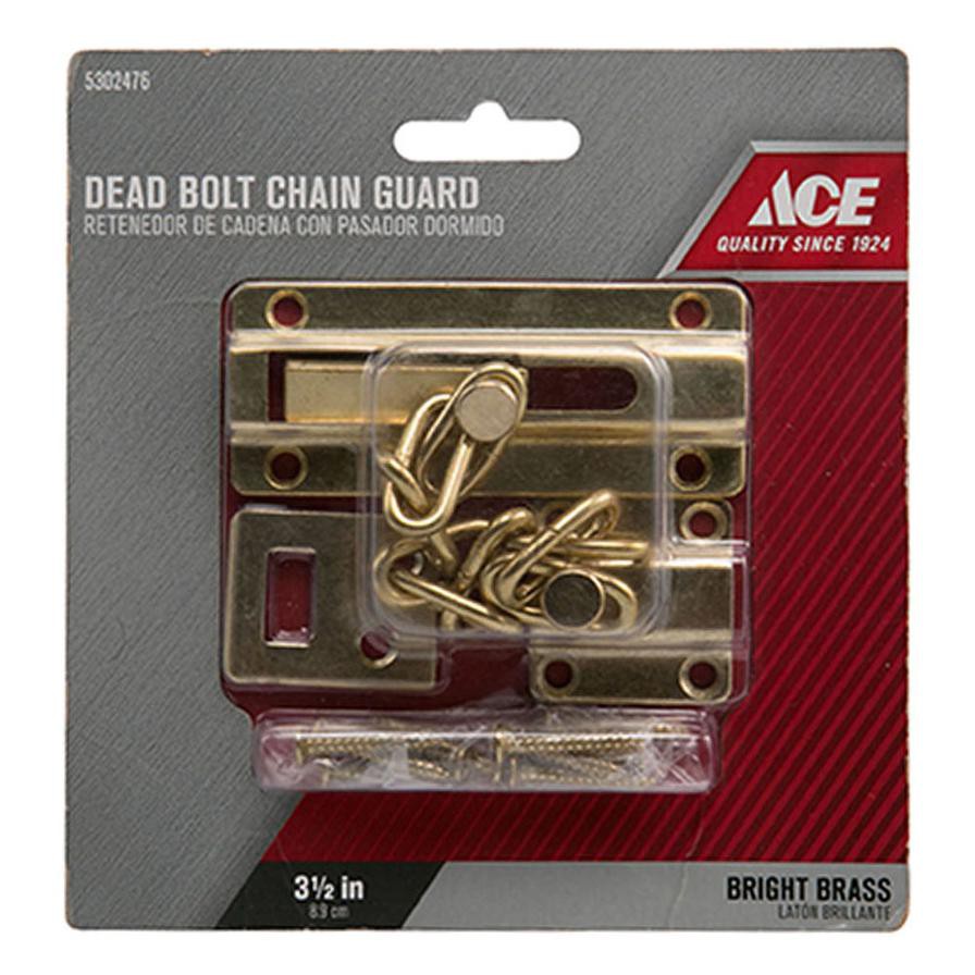 Ace Brass Door Guard Bolt with Chain (89 mm, Brass)