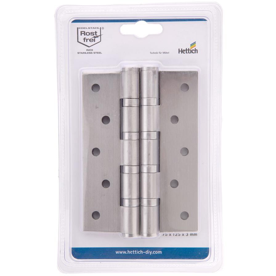 Hettich Stainless Steel Door Hinge (75 x 125 mm)