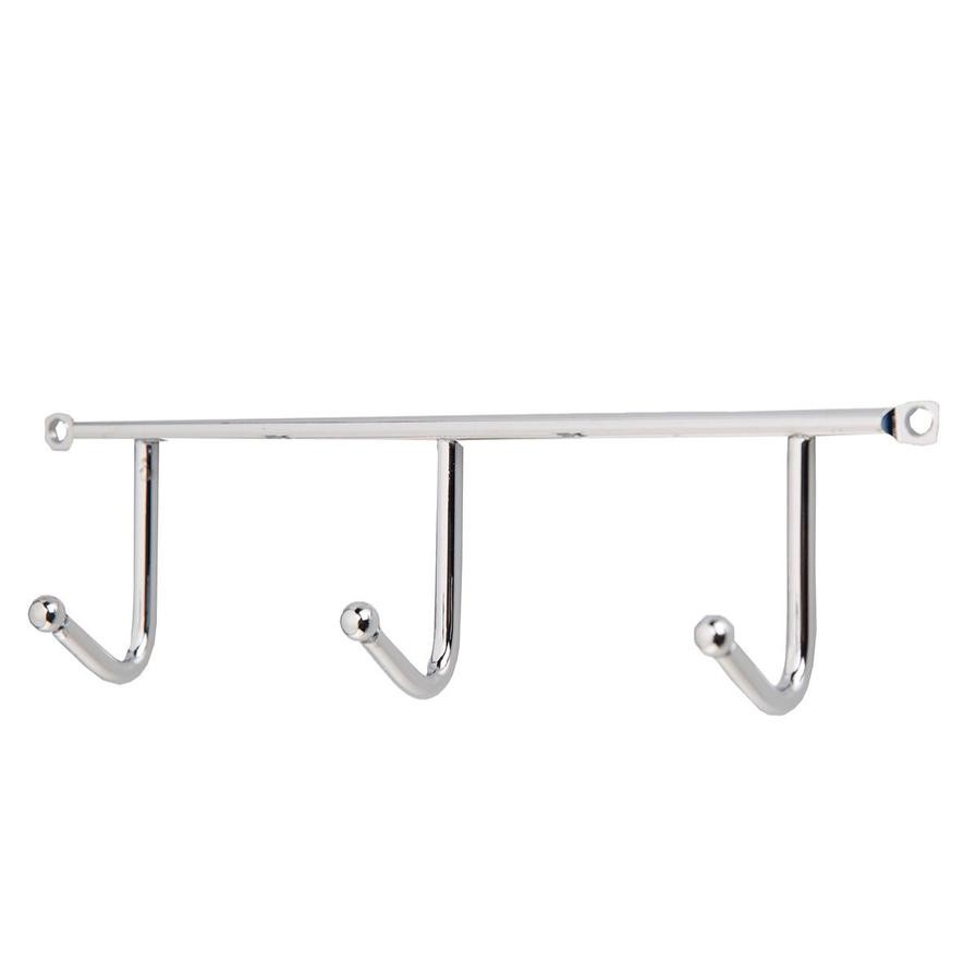 Hettich Chrome Plated Hook Rack (Silver, 3 Hooks)