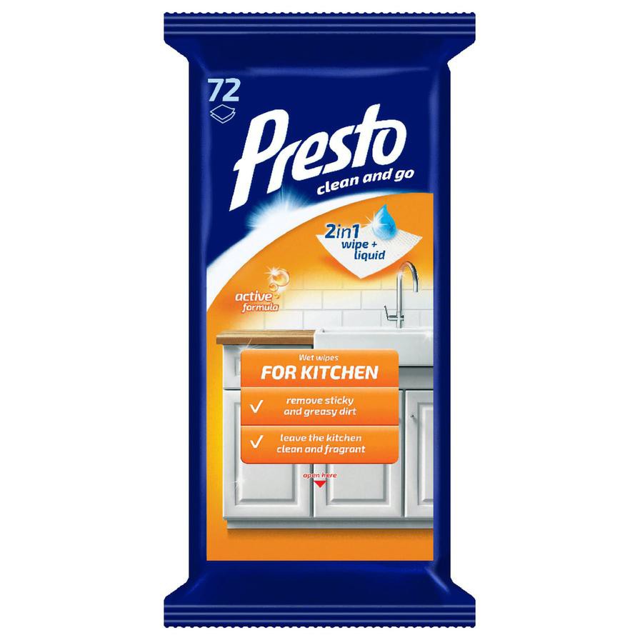 Presto Household Wipes for Kitchen (72 Sheets)