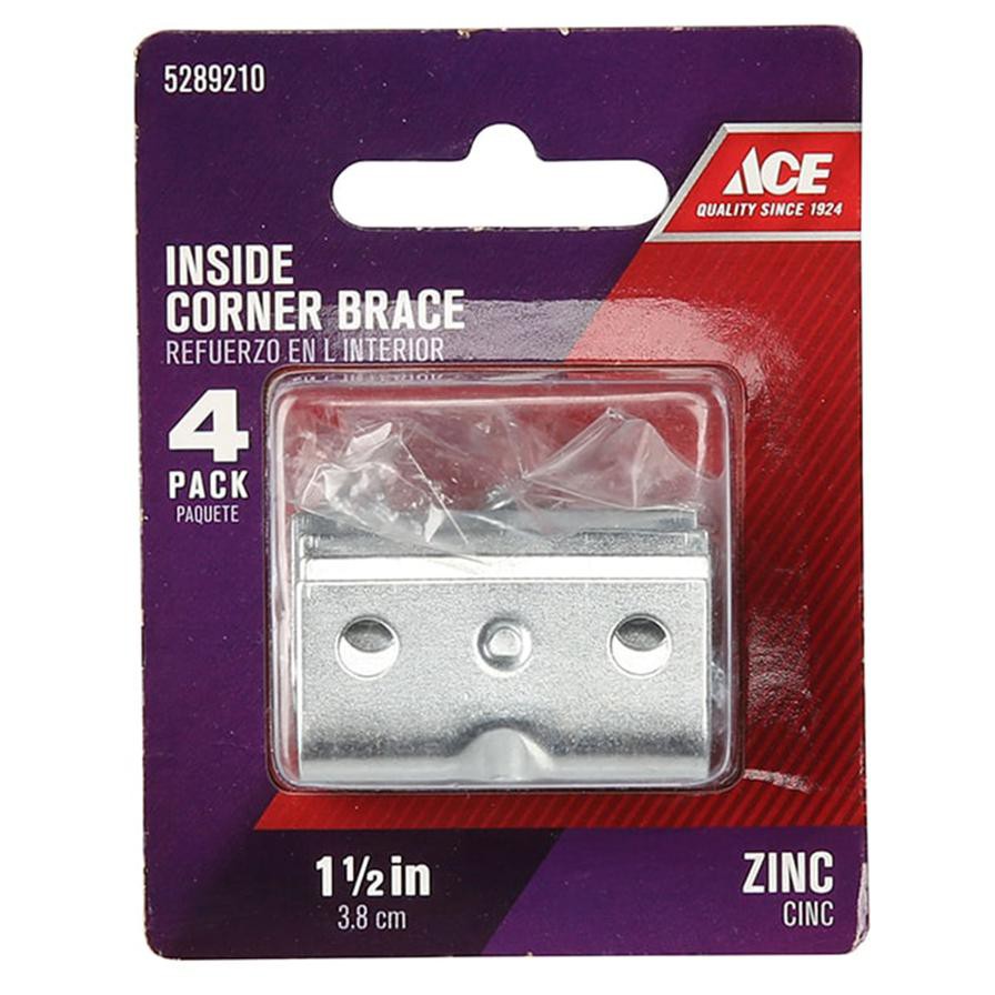 5289210 Zinc-Plated Inside Corner Brace (3.8 cm, Silver)