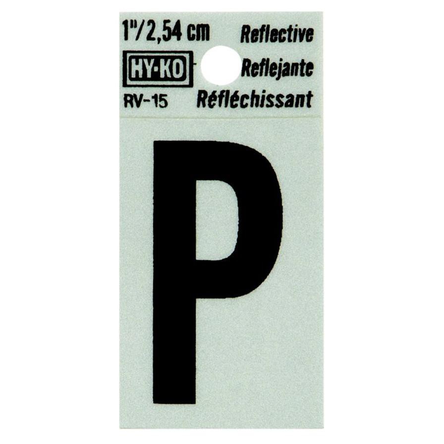 Hy-Ko Reflective Vinyl Self-Adhesive Letter P (2.54 cm)