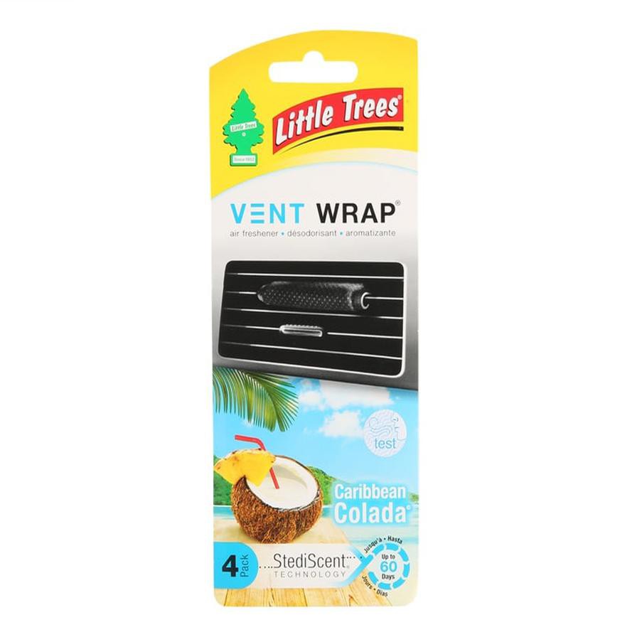 Little Trees Vent Wrap Car Air Freshener (Caribbean Colada, Pack of 4)