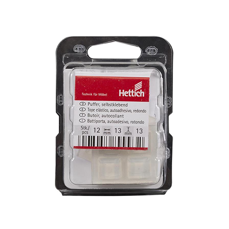 Hettich Square Stop Buffer (12 x 12 x 3 mm, Pack of 12)