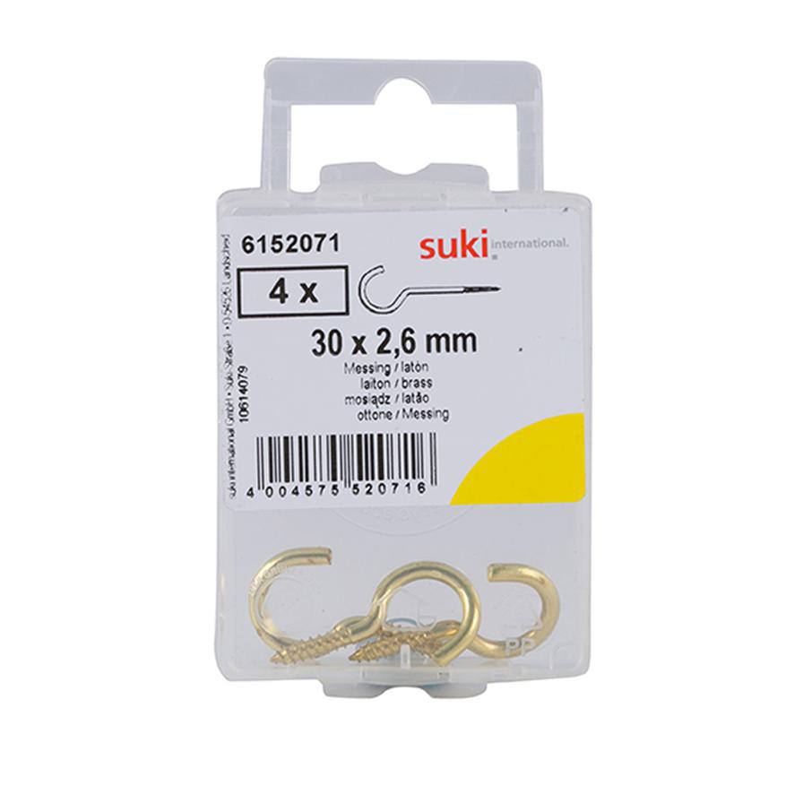 Suki Cup Hooks (30 x 2.6 mm, Pack of 4)