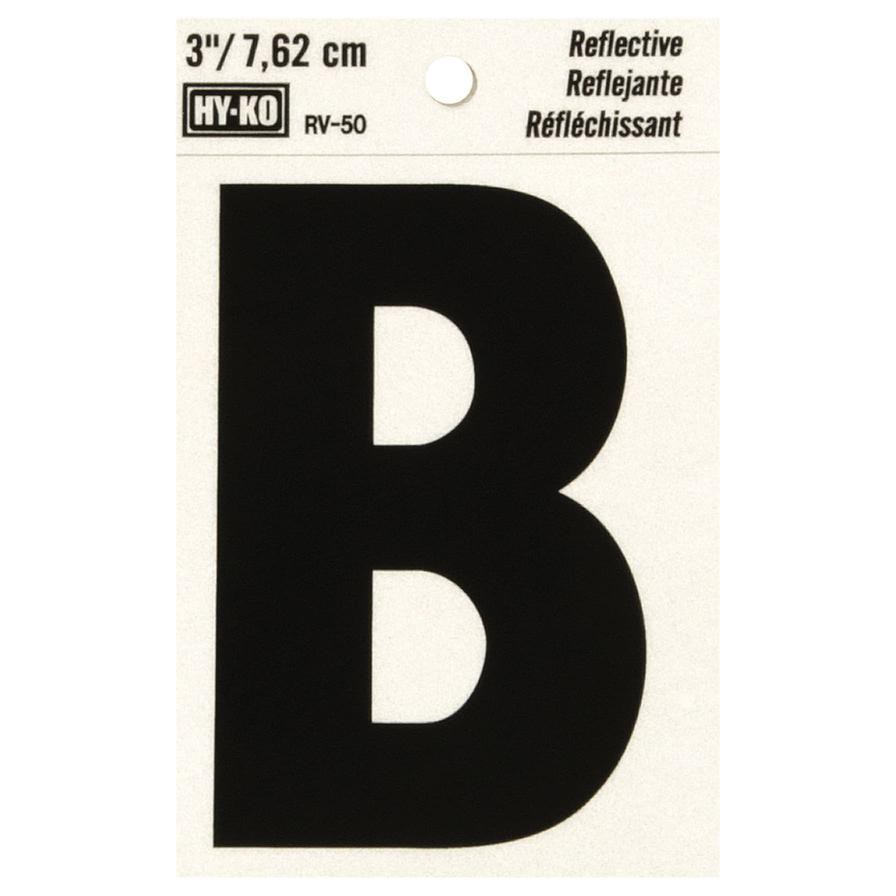 ملصق فينيل عاكس حرف B هاي كو (2.54 × 2.54 × 5.08 سم)