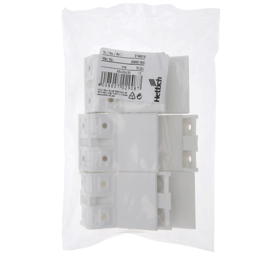 Hettich Plastic Corner Connector (2 x 2 x 4.3 cm)