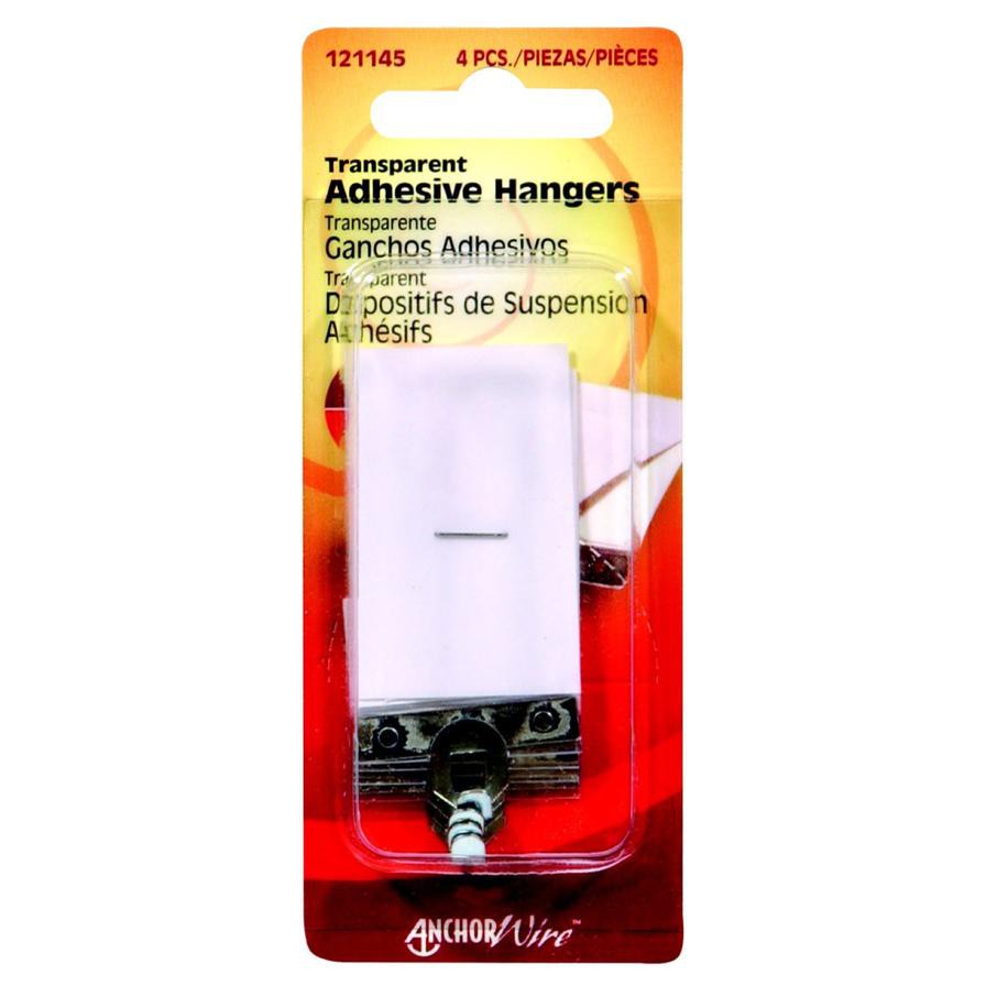 Hillman AnchorWire Transparent Steel Adhesive Hanger Pack (680 g, 4 Pc.)