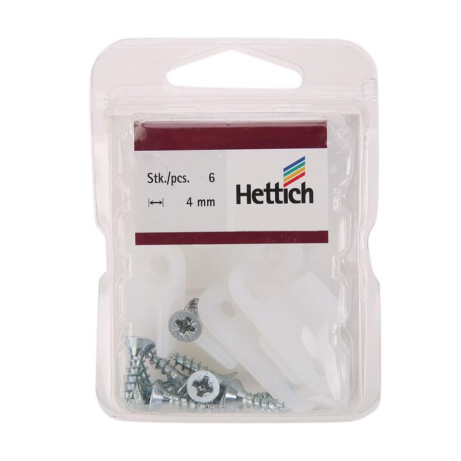 Hettich Glider for Floor Profile (Pack of 6, White)