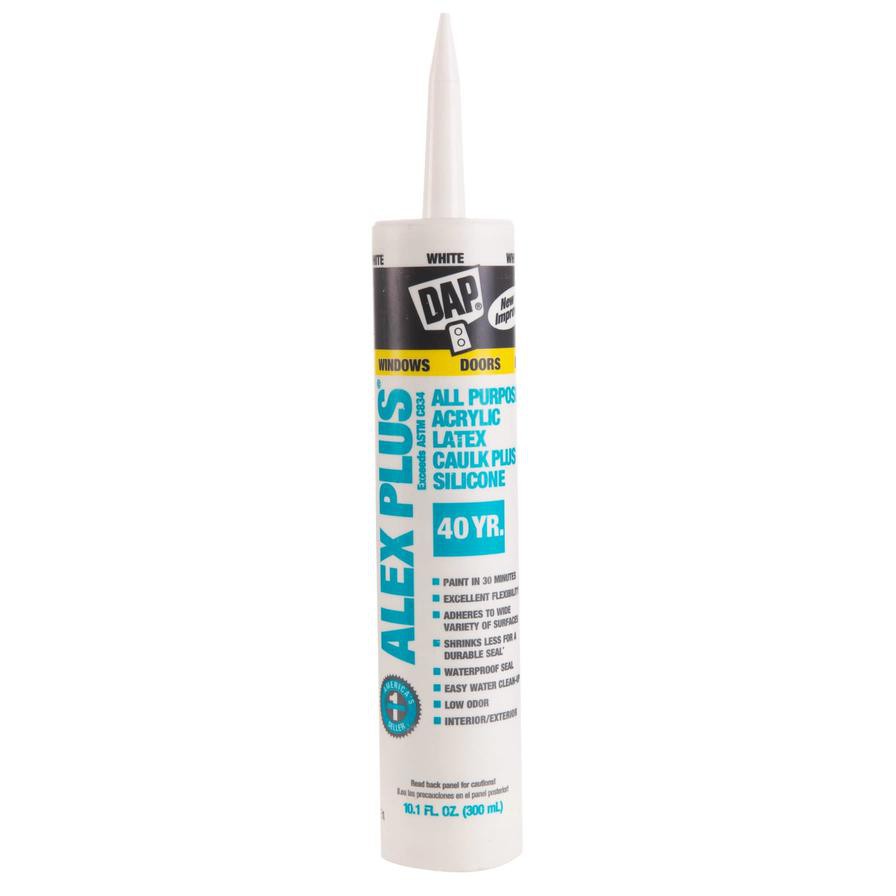 DAP Alex Plus Acrylic Latex Caulk Plus Silicone (300 ml, White)