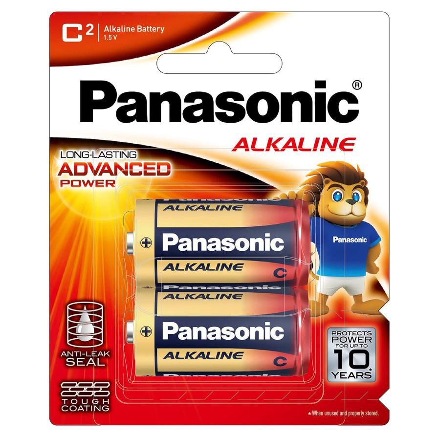Panasonic C-Type Alkaline Battery, LR14T-2B (1.5 V, 2 pcs)