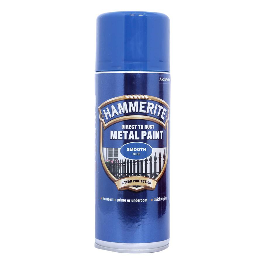 Hammerite Metal Spray Paint (400 ml, Smooth Blue)