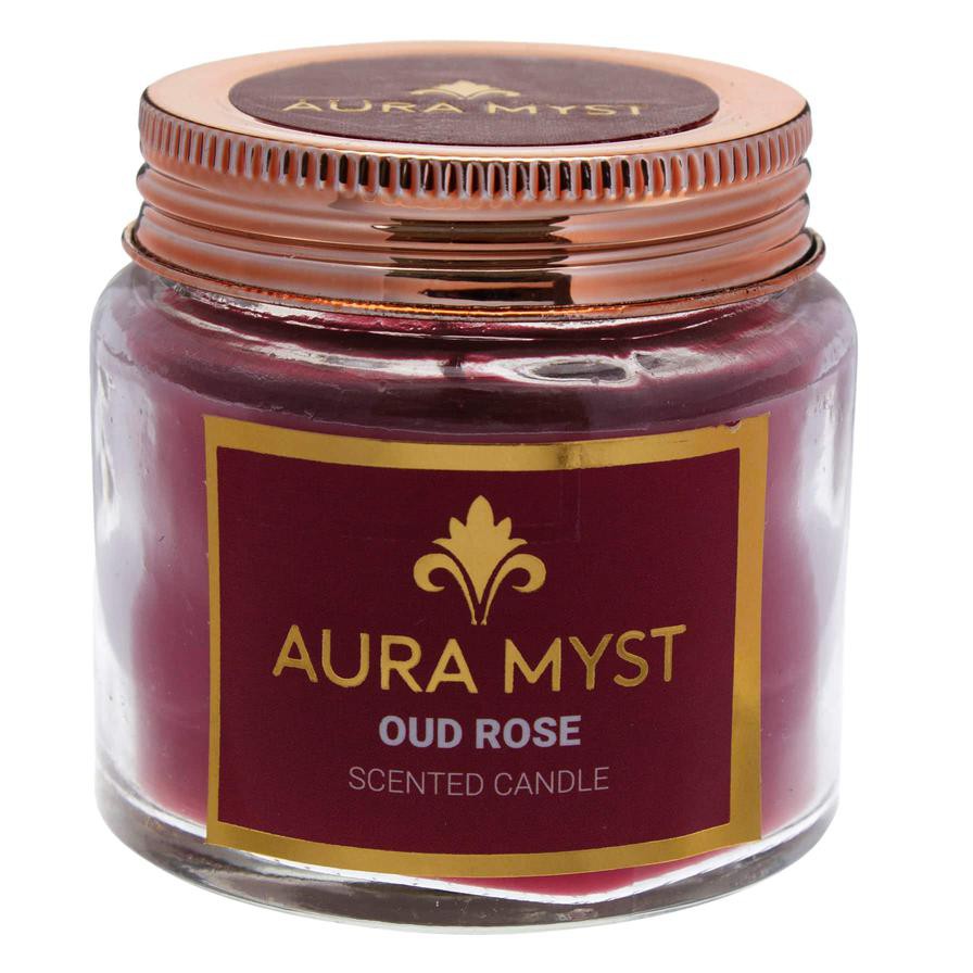 Aura Myst Jar Candle (70 g, Small, Oud Rose)