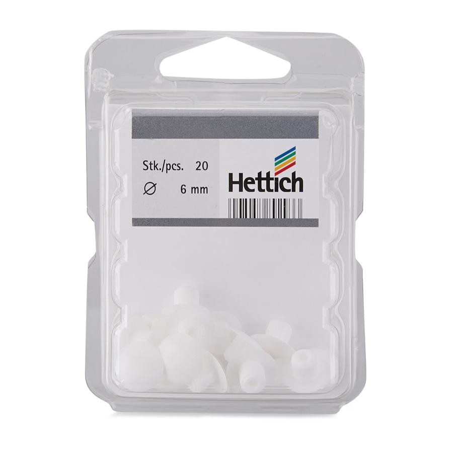 Hettich Trim Caps (White, 6 mm, 20 Pieces)