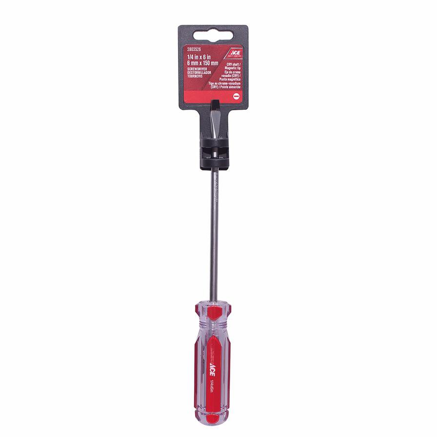 Ace Steel Slotted Taper Screwdriver W/PVC Handle (6 x 150 mm)