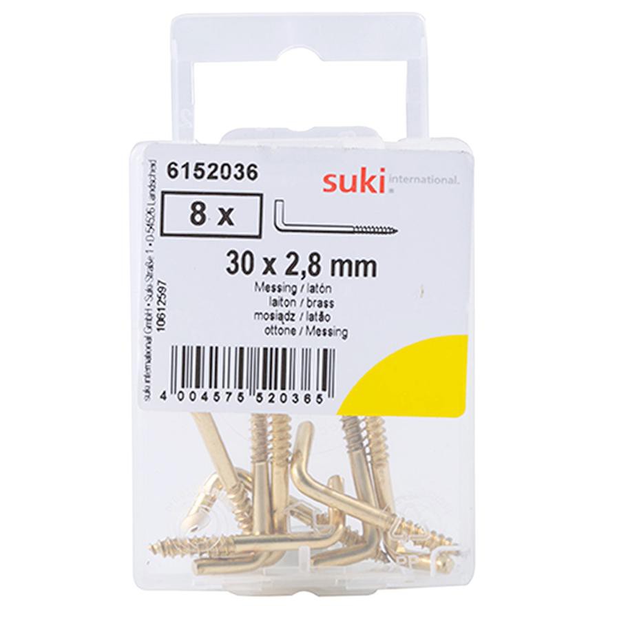 Suki 6152036 Straight Hook (30 mm, Pack of 8)