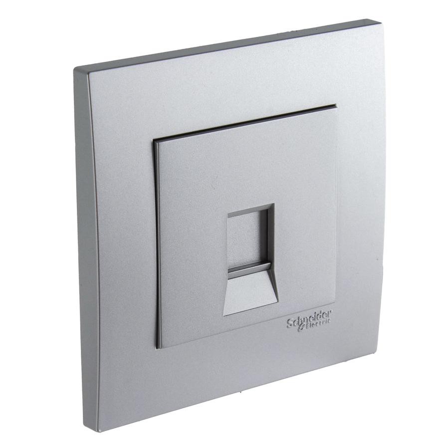 Schneider Electric Vivace 1 Gang Wall Plate for Keystone Data Jack (8.7 x 8.7 x 3.6 cm)