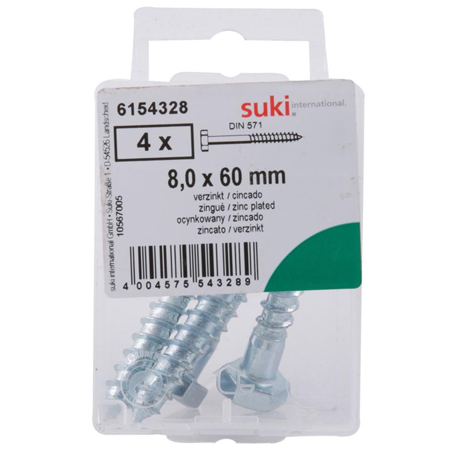 Suki Hexagonal Wood Screws (60 x 8 mm)