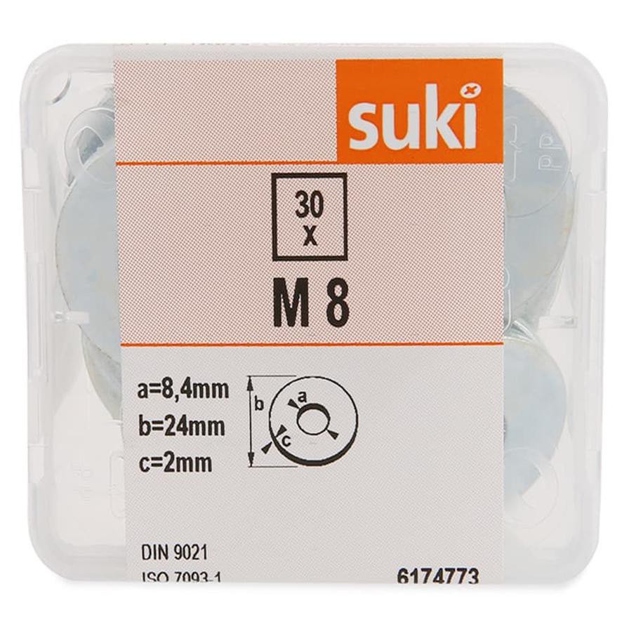 Suki Large Washers (M8, Pack of 30)