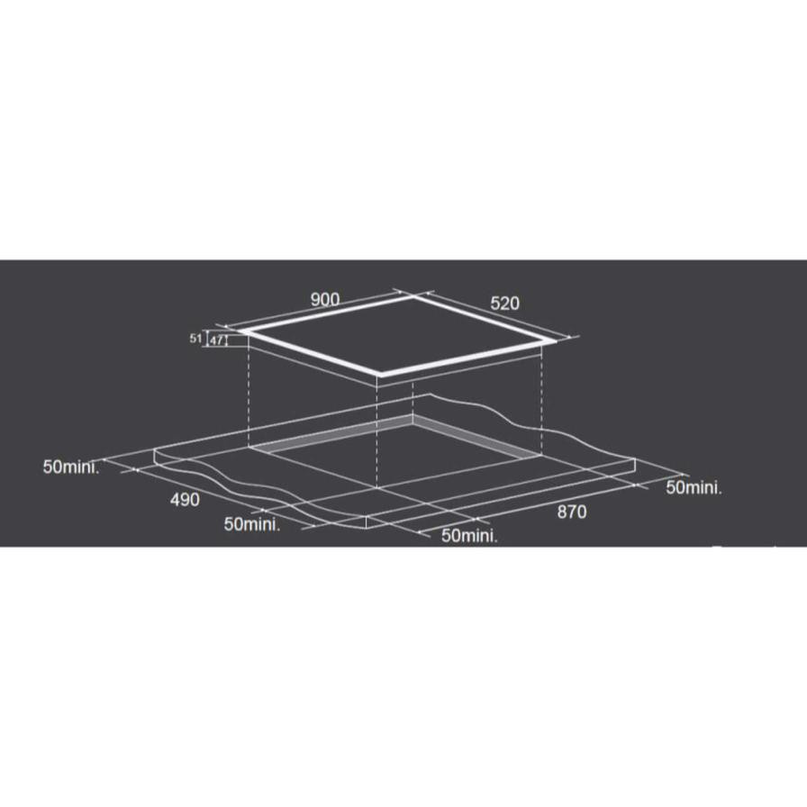 Midea Built-In 5-Zone Ceramic Hob, MCHV848 (52 x 90 x 6 cm)