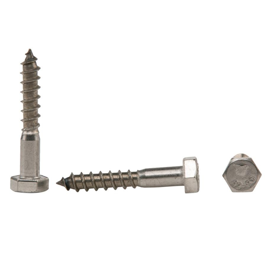 Suki Stainless Steel Hexagonal Wood Screws (8 x 50 mm, Pack of 10)