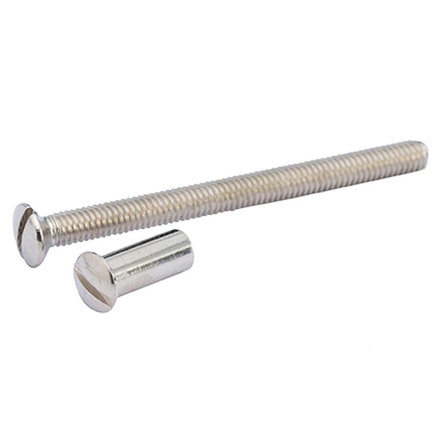 Suki Nickel Plated Pan-Head Slotted Oval Machine Screws (M4 x 50 mm, Pack of 4)