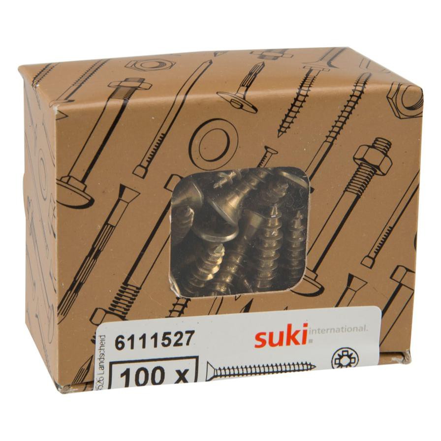 Suki Zinc Pozidriv Chipboard Screws (4 x 20 mm,  Pack of 100)