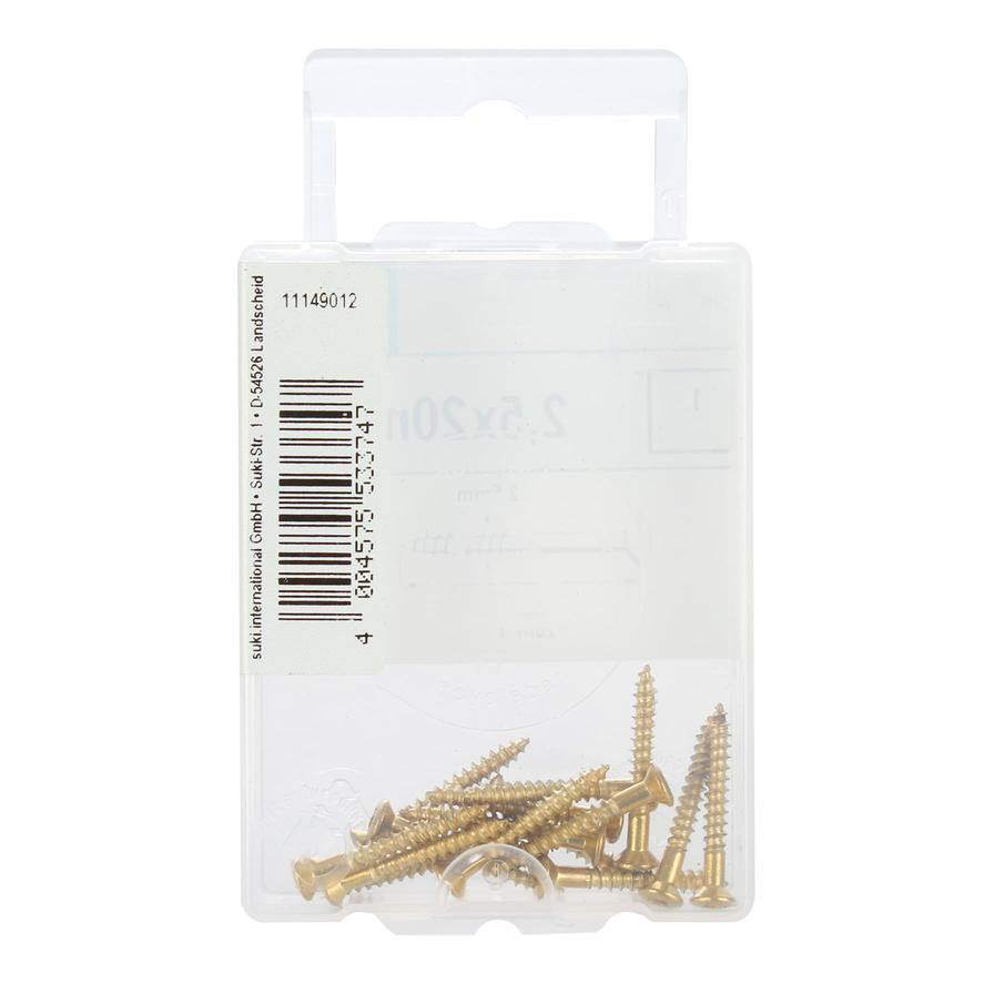 Suki Wood Screws Pack (2.5 x 20 mm, DIN 7995, 15 Pc.)