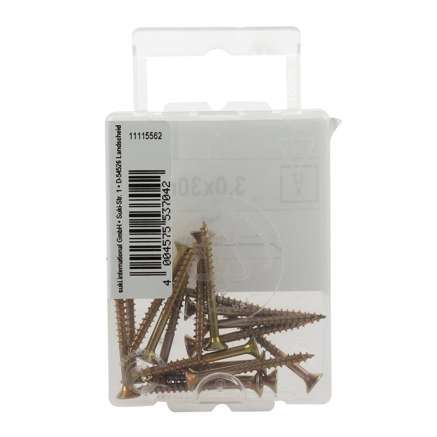 Suki Chipboard Screw Pack (0.3 x 3 cm, 17 Pc.)