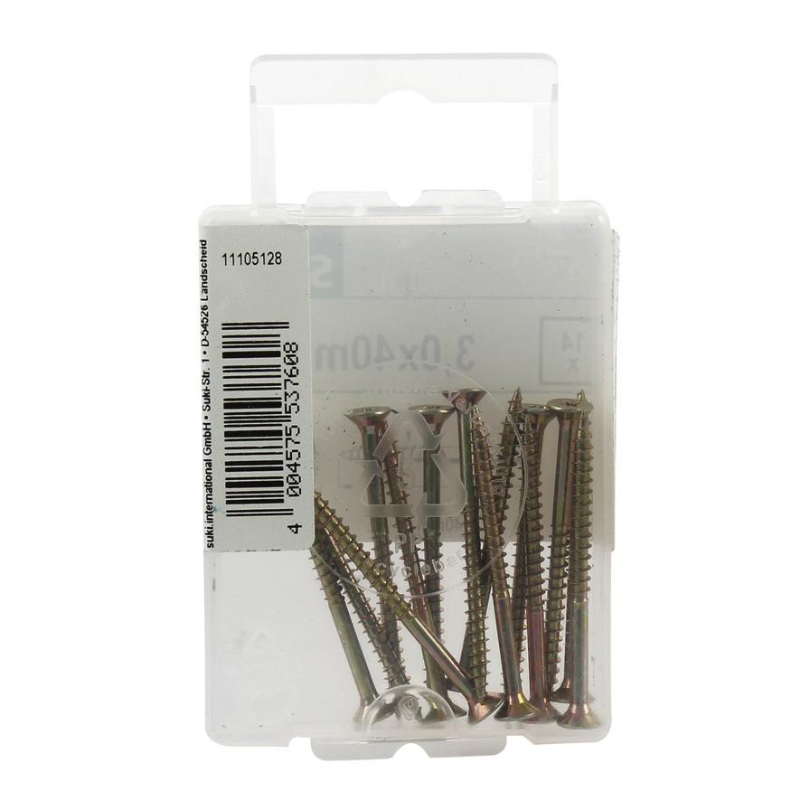 Suki Steel Chipboard Screw Pack (0.3 x 4 cm, 14 Pc.)