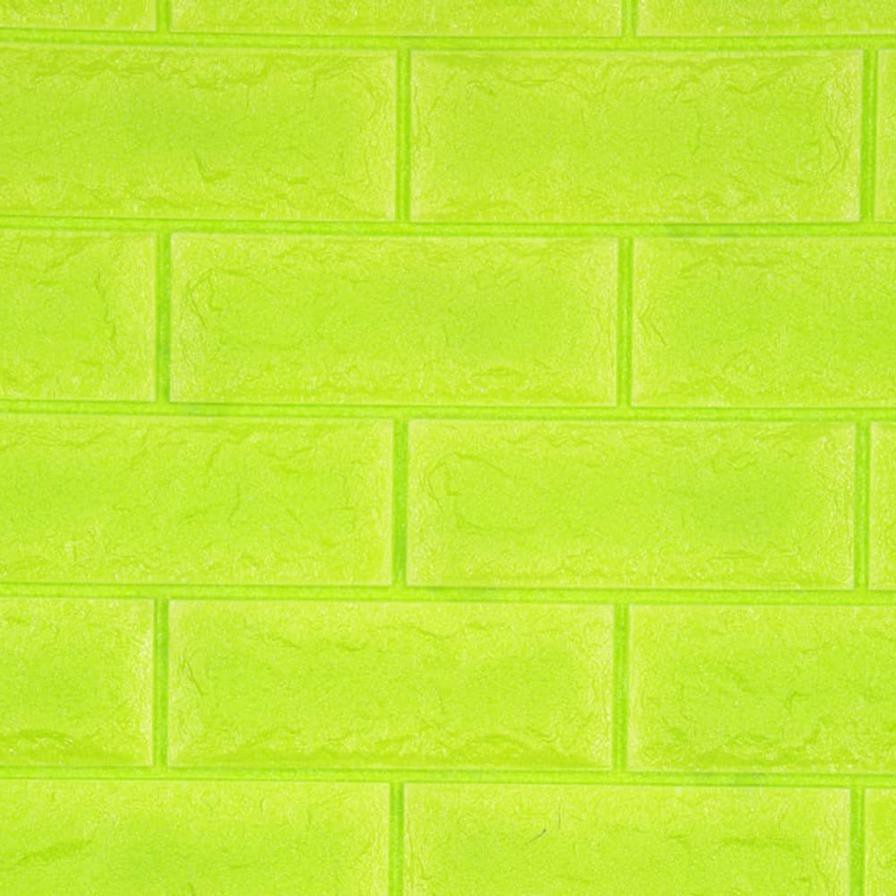 Polycell Foam Brick Wall Wallcovering (75 x 66 cm, Lime Green)