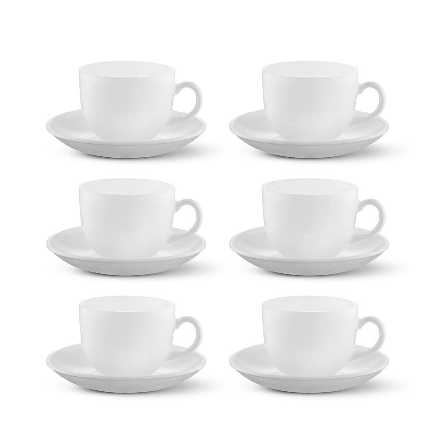 Larah Plano Cup & Saucer Set 12 Pc.)