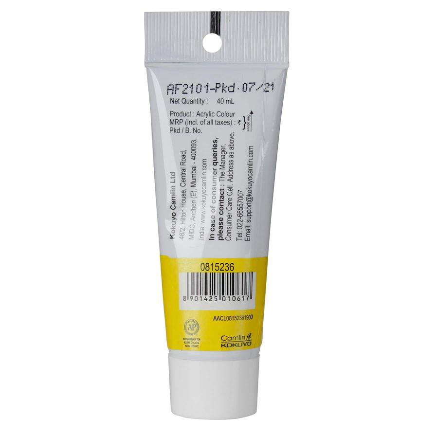 Camel Series 2 Artists' Acrylic Colour Paint Tube (40 ml, 236 Lemon Yellow)