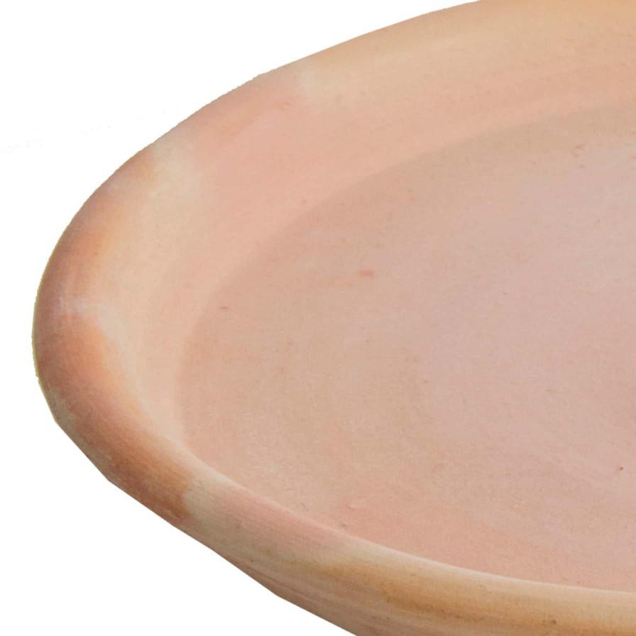 Glazed Terracotta Whitewash Plant Saucer Generic (35 x 35 x 4.5 cm, XL)