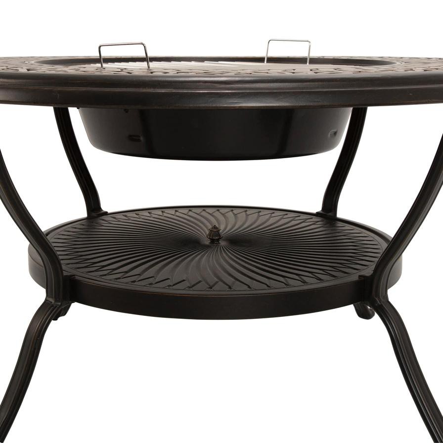 Milano Cast Aluminum Round Table W/ Fire Pit Top Generic (108 x 61 cm)