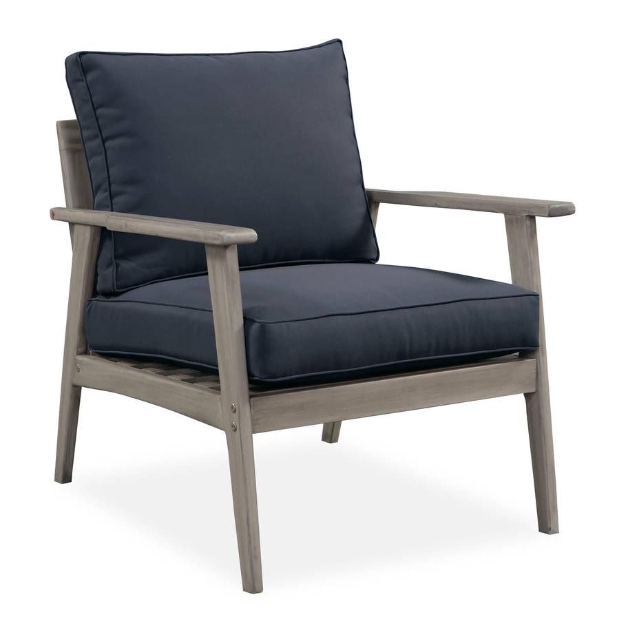 Acacia Wooden Scandinavian Armchair W/Cushion Generic, PG9826 (72 x 80 x 70 cm, 2 Pc.)