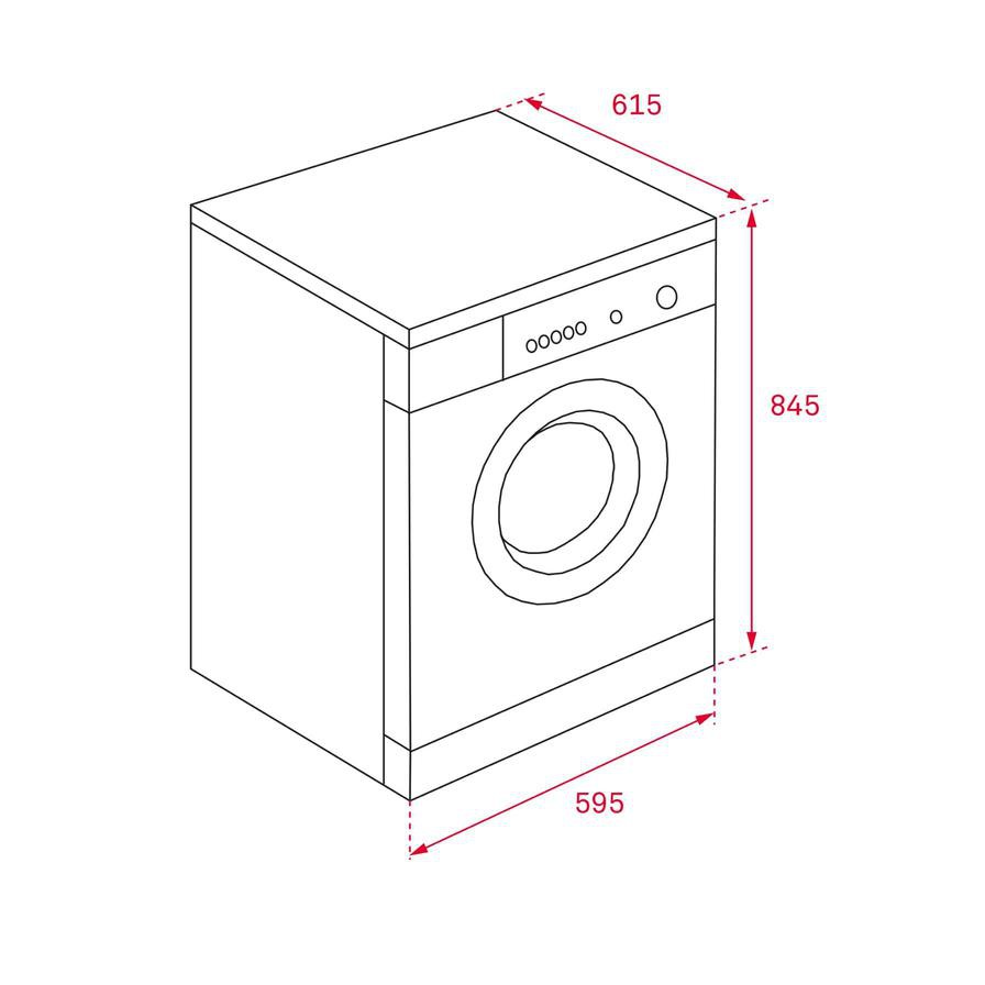 Teka 8 kg Freestanding Front Load Condenser Dryer, TKS 850 C