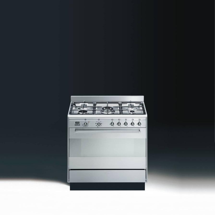 Smeg Freestanding Concert 5-Burner Combination Gas Cooker, SUK91MFX9 (90 x 90 x 60 cm)