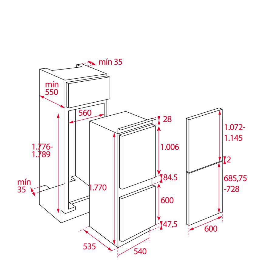 Teka Built-In Refrigerator, CI3 330 NF (270 L)