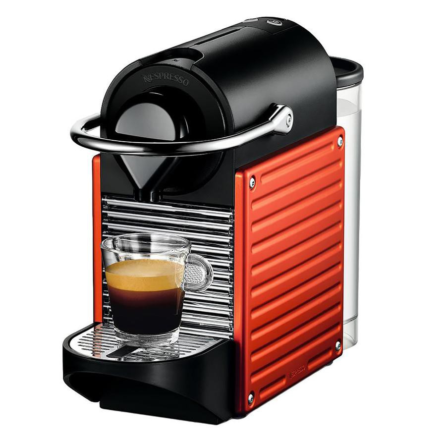 ماكينة تحضير قهوة نسبرسو Pixie C61 أحمر + ماكينة صنع رغوة الحليب ايروتشينو (700 مل، 1260 واط)
