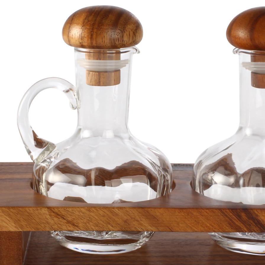 Billi Wooden & Glass Cruet Set