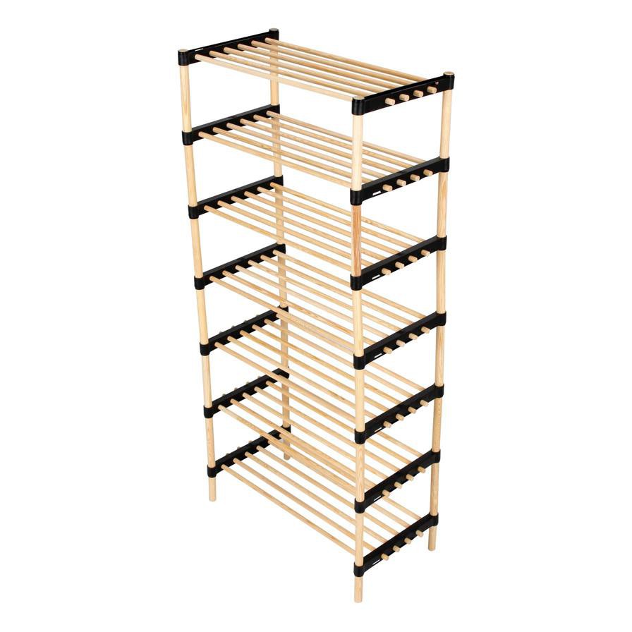 Seowood Bamboo Multi Purpose 7-Tier Modular Shelf (28 x 56 x 114 cm)