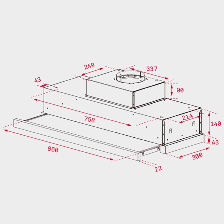 Teka Telescopic Chimney Hood, CNL 9610 (86 x 32.2 cm)