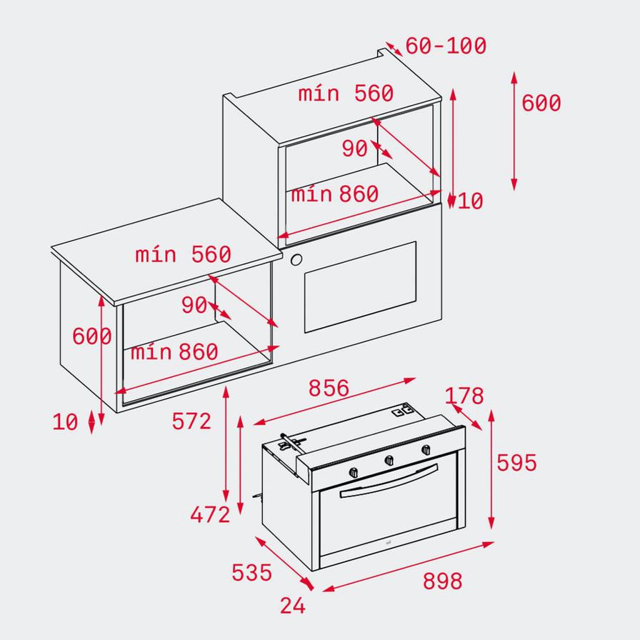 Teka Built-In Gas Oven, HSF 930 G (88 L, 98 W)