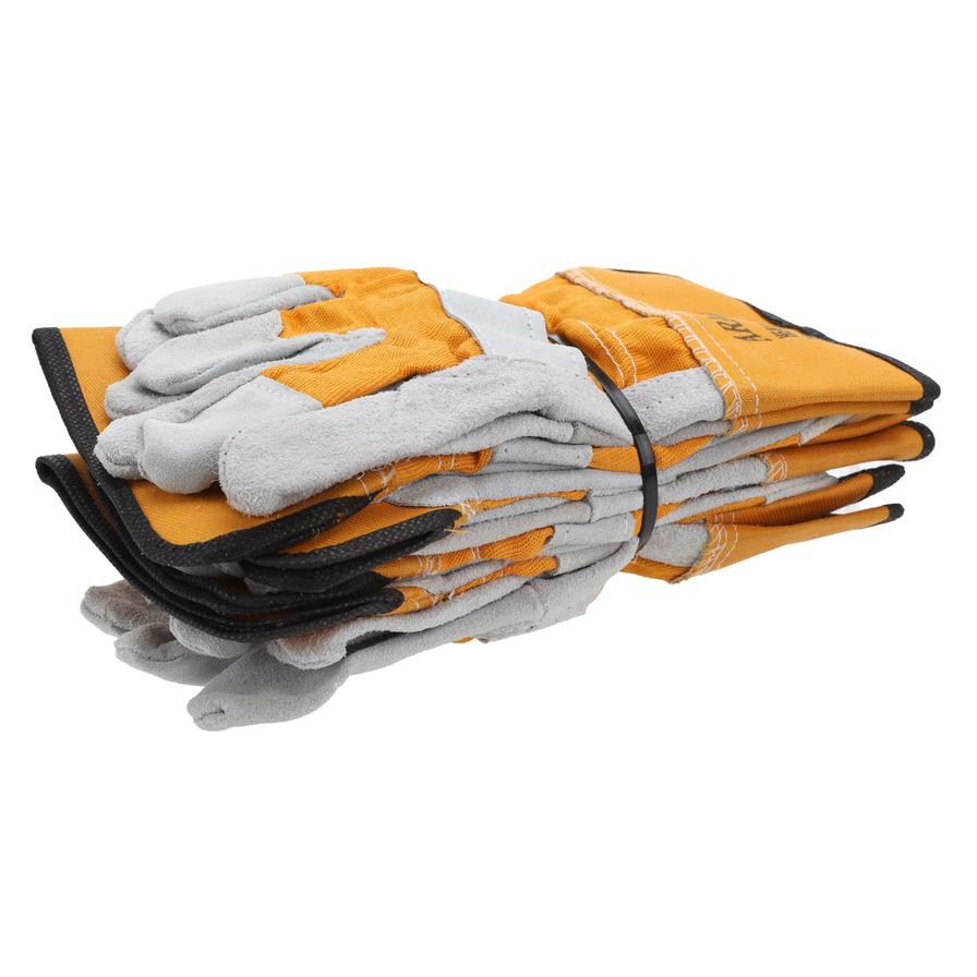 Mkats Single Palm Leather Safety Gloves (5 Pairs)