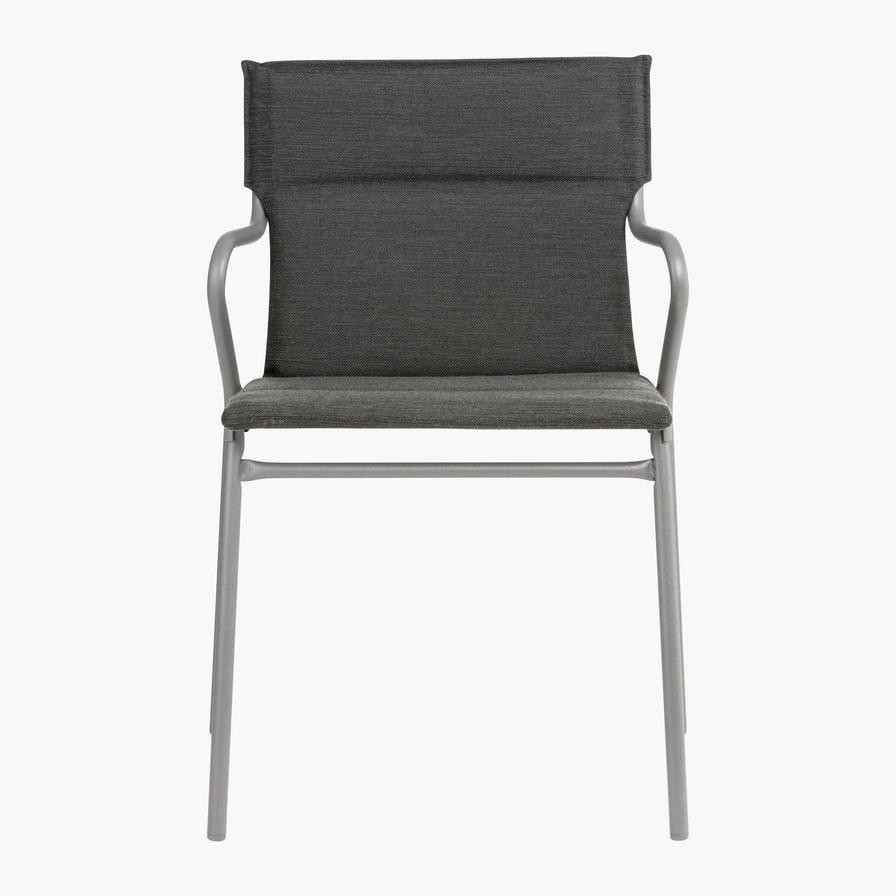 Ancone Steel Dining Padded Armchair Lafuma Mobilier (55 x 62 x 86 cm, Onyx)