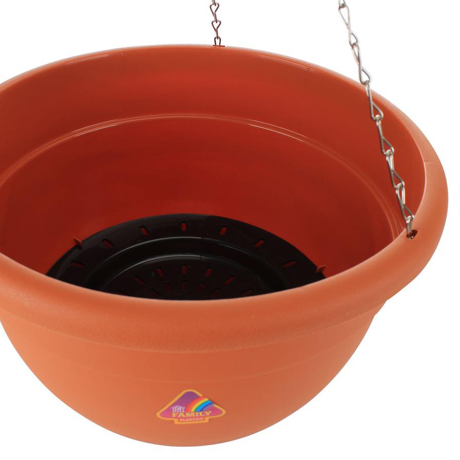 Plastic Greene Hanging Planter W/Tray (33.6 x 33.6 x 21.4 cm)